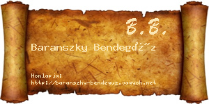 Baranszky Bendegúz névjegykártya